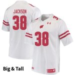 Men's Wisconsin Badgers NCAA #38 Paul Jackson White Authentic Under Armour Big & Tall Stitched College Football Jersey BF31D53KW